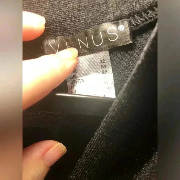 VENUS Black Sequin Lace High-Low Long Sleeve Dress size 12 - Picture 9 of 16